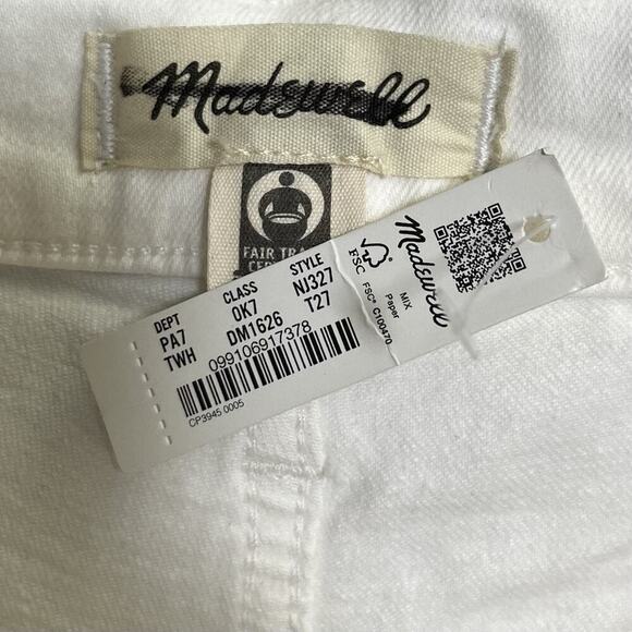 Madewell Womens Perfect Vintage Straight Leg Jeans Size 27T White Stretch NWT - Picture 4 of 6